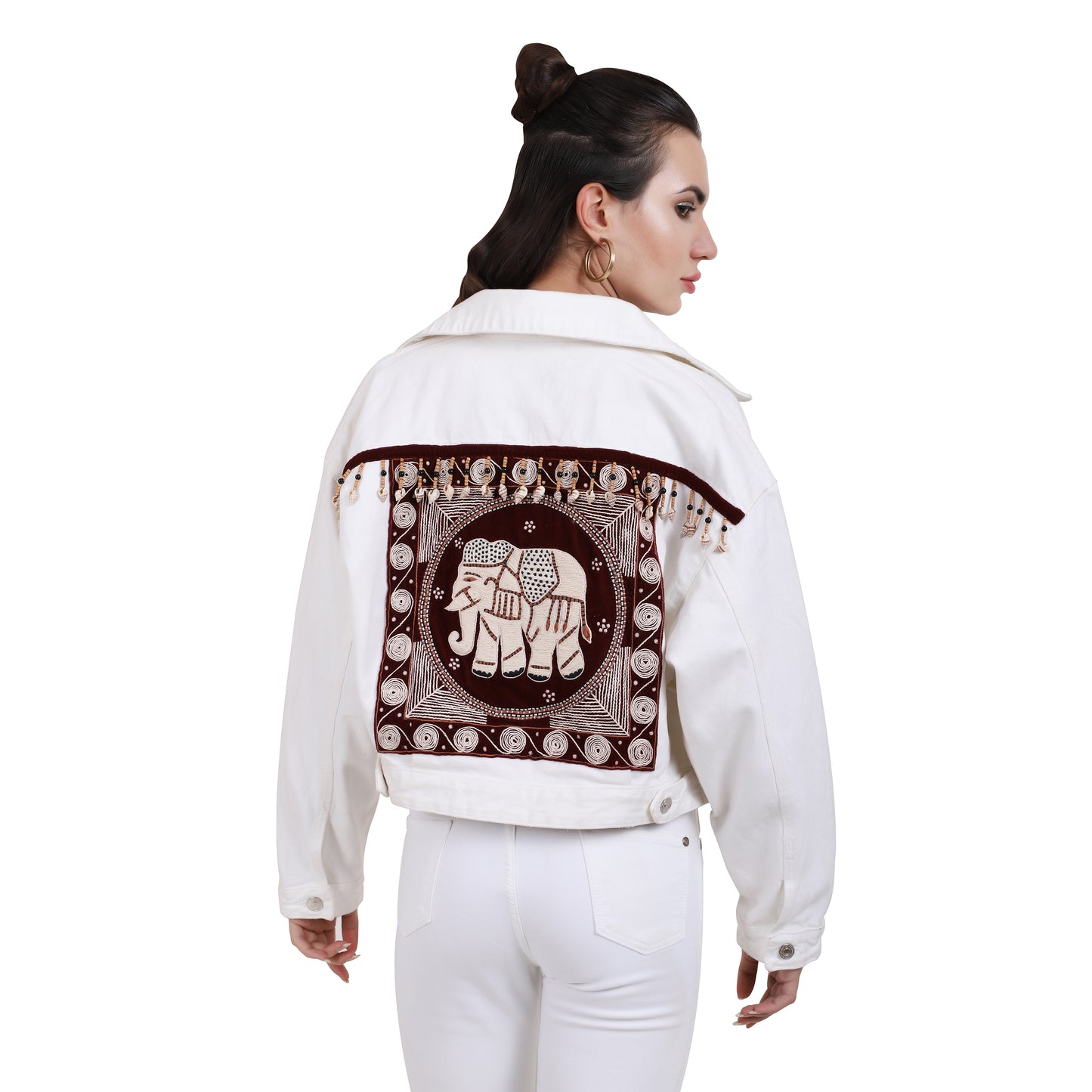 Velvet patch elephant jacket