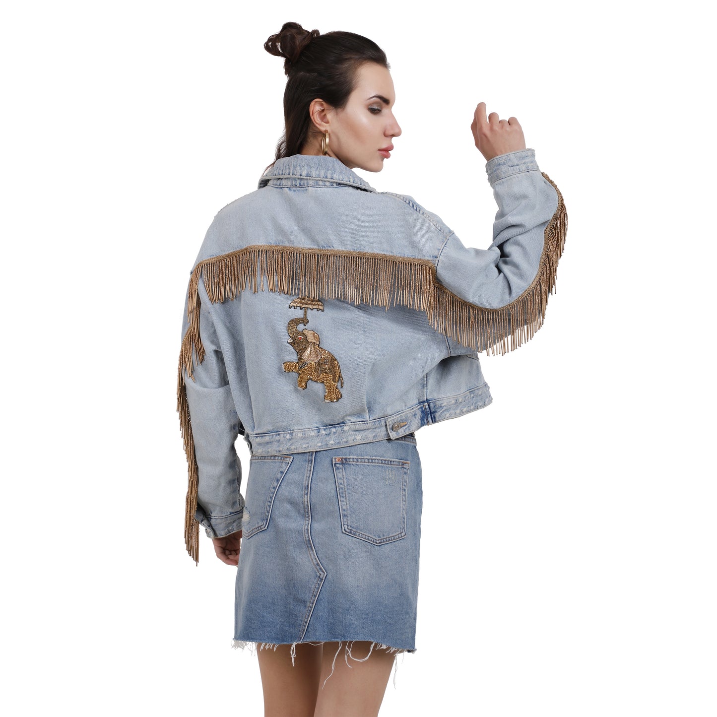 Sequins Elephant and Metallic Fringe