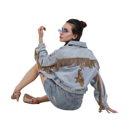 Sequins Elephant and Metallic Fringe