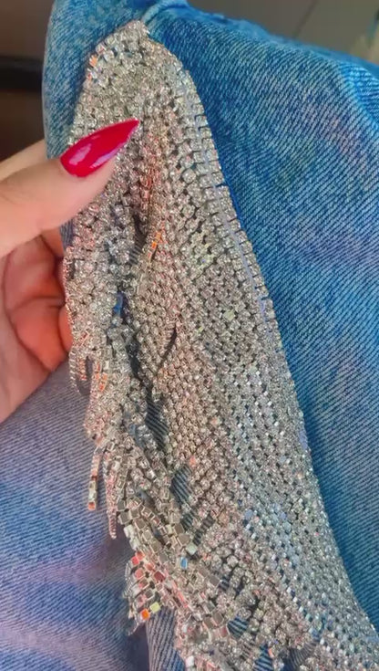Roxanne Slit Rhinestone Jeans