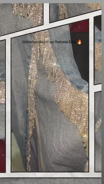 Roxanne Slit Rhinestone Jeans